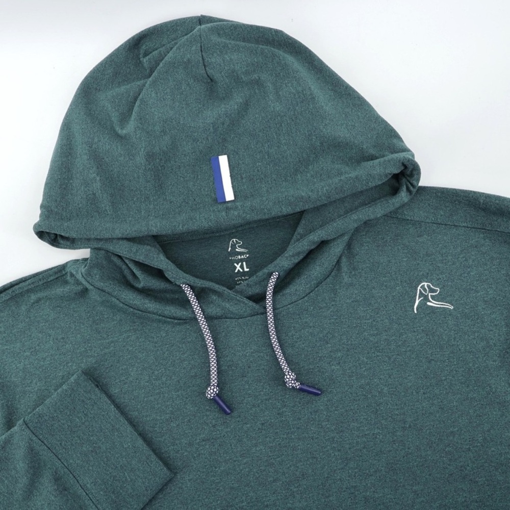 Rhoback Hoodie Teal Green Heathered Performance Pullover Mens XL